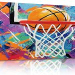 Large Canvas Wall Art Dynamic Basketball Colorful Sporty Hoop Net Splash 
Paint Abstract Canvas Paintings Wall Painting Rustic Home Decor Wall Decor 
for Living Room Office Ready to Hang 30x60inch